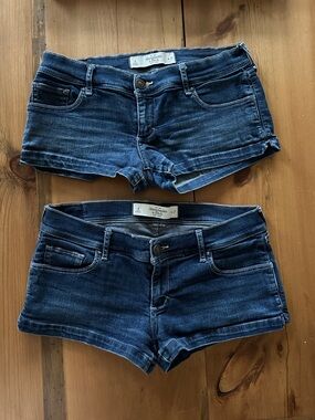 🌿 ABERCROMBIE & FITCH Women's Dark Indigo Denim Shorts